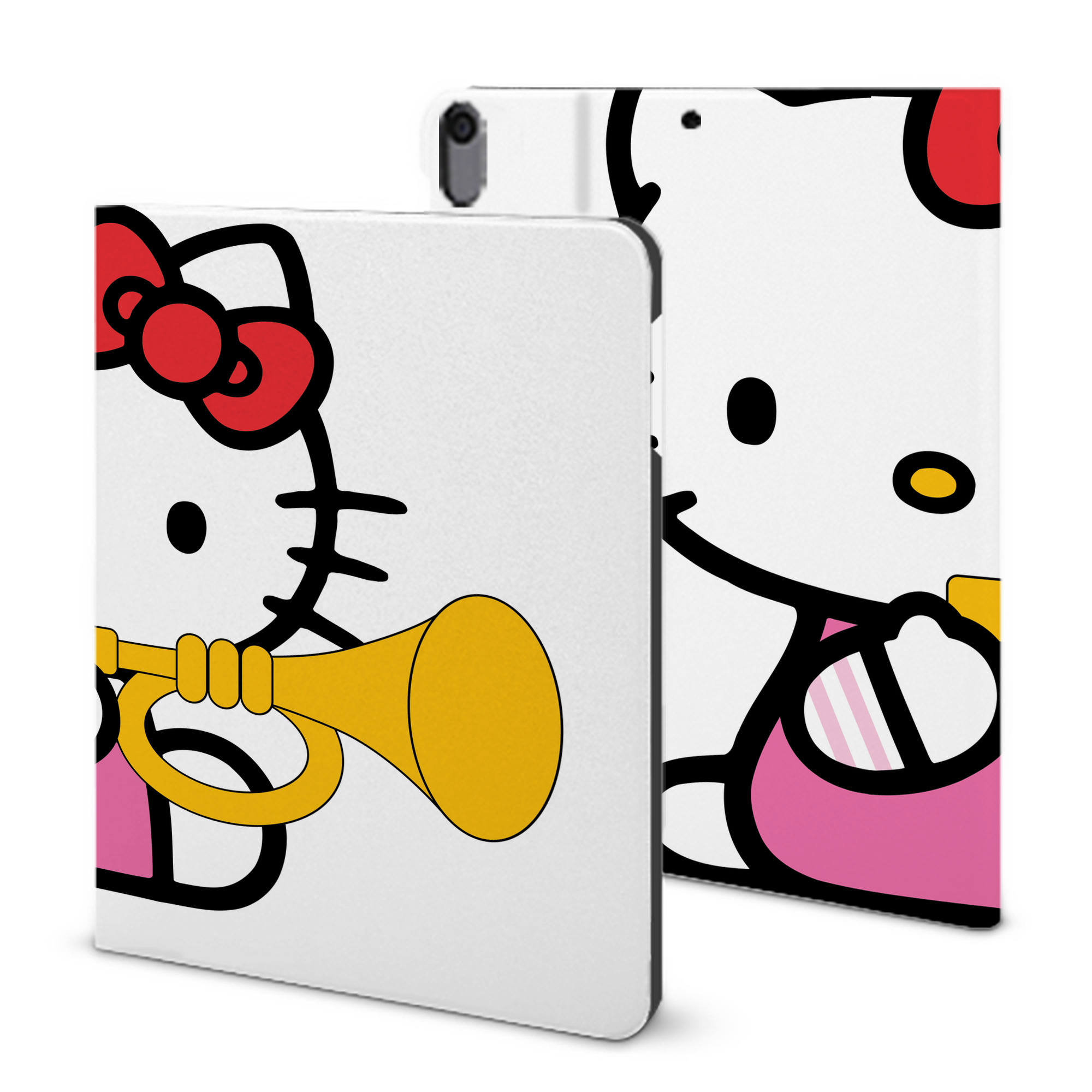 （画像用） Hello Kitty ハローキティ IPad ケース ブック型 PUレザー TPU 耐衝撃 軽量 薄型 ペン収納なし 全面保護 IPad 各モデル対応